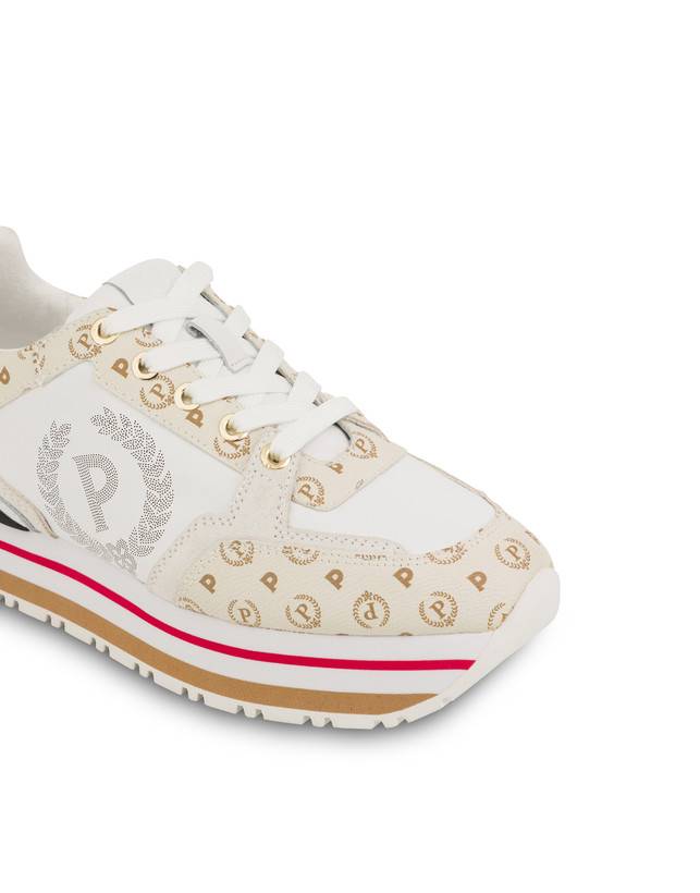 Pollini Sneakers In Vitello Heritage Forever Avorio/avorio/bianco