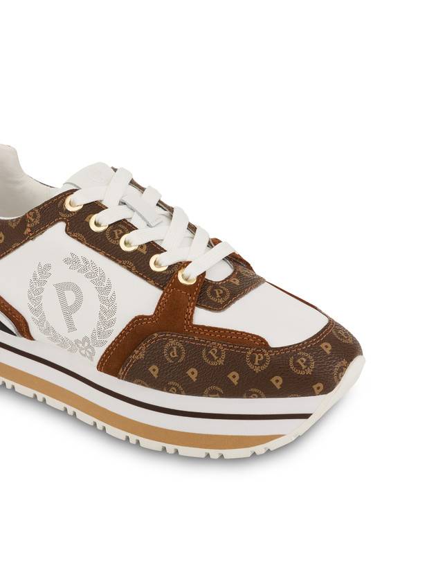 Pollini Sneakers In Vitello Heritage Forever Marrone/marrone/bianco