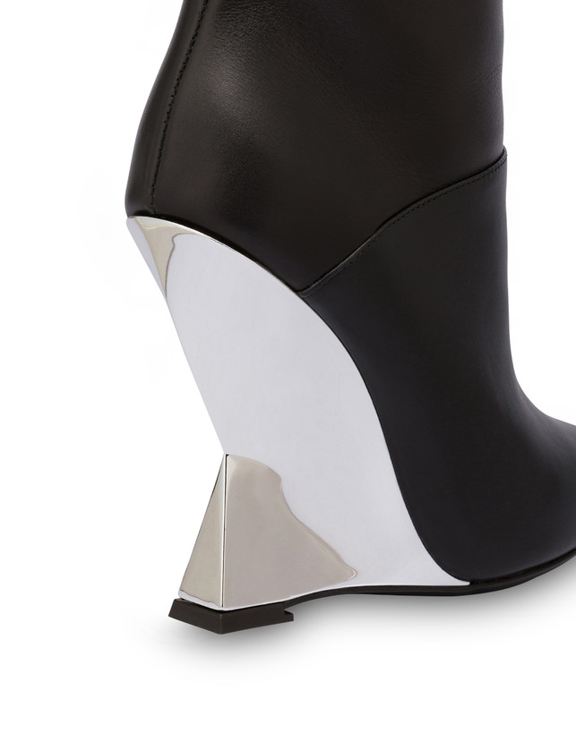 Pollini Stivali In Vitello Extravagance Nero/argento