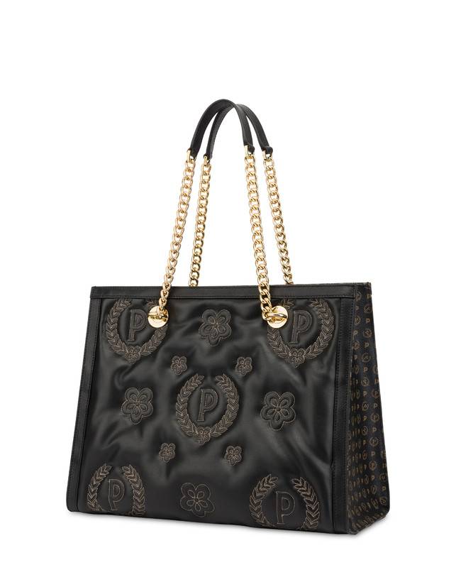 Pollini Tote Bag Con Manici Amovibili Puffy Heritage Nero/nero/nero
