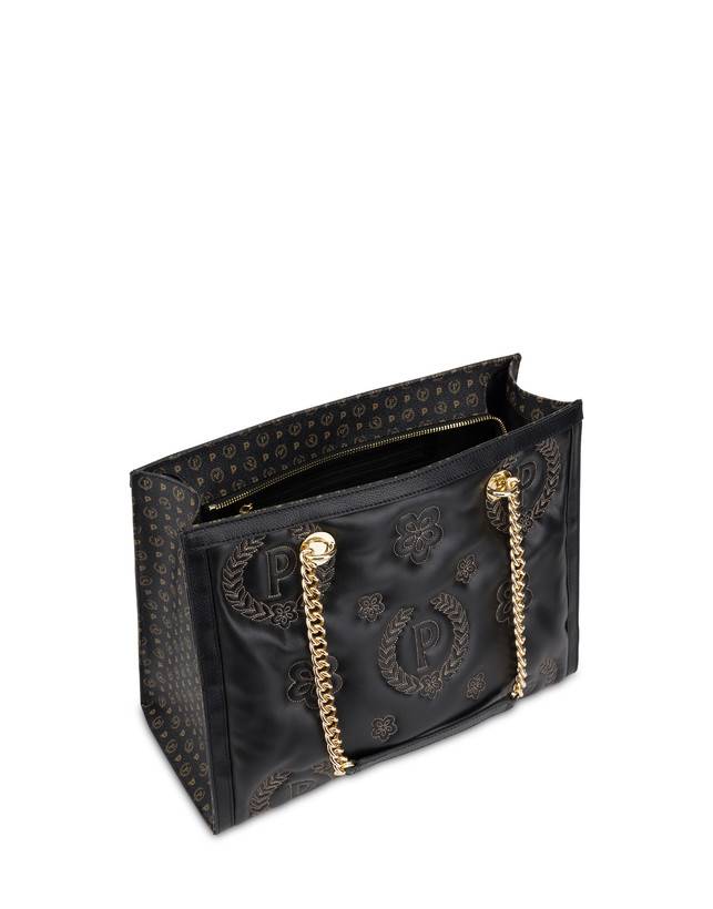 Pollini Tote Bag Con Manici Amovibili Puffy Heritage Nero/nero/nero
