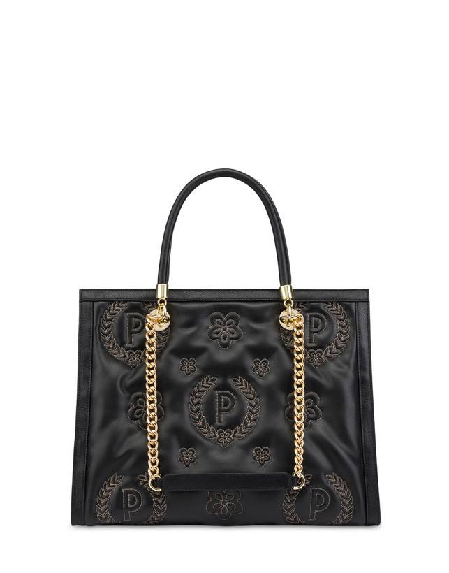 Pollini Tote Bag Con Manici Amovibili Puffy Heritage Nero/nero/nero