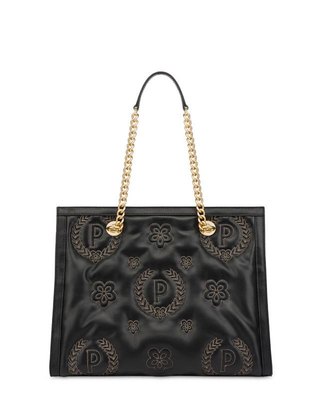 Pollini Tote Bag Con Manici Amovibili Puffy Heritage Nero/nero/nero