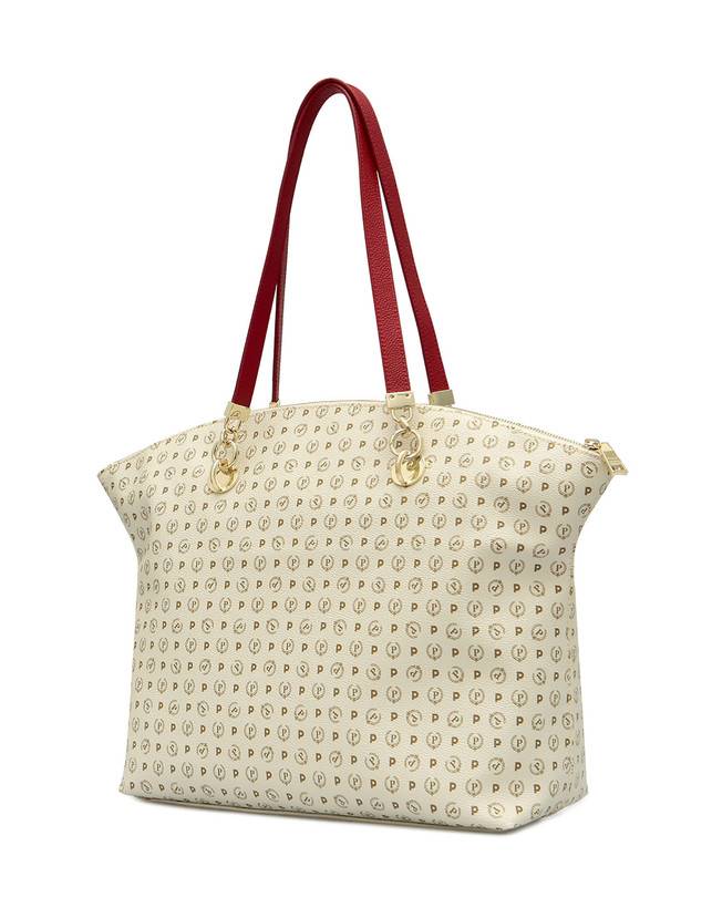 Pollini Tote Bag Heritage Logo Classic Avorio/lacca