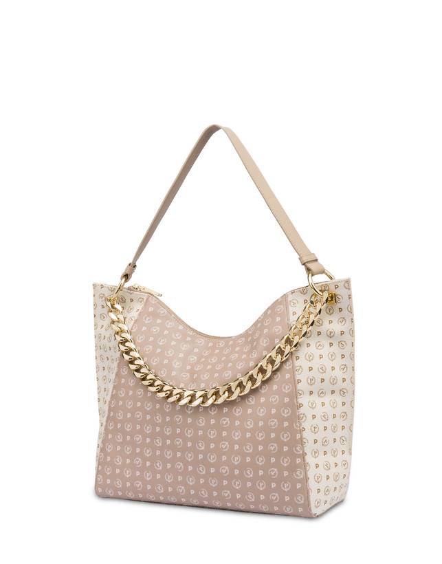 Pollini Tote Bag In Pvc Heritage Soft Touch Avorio/beige/ghiaccio