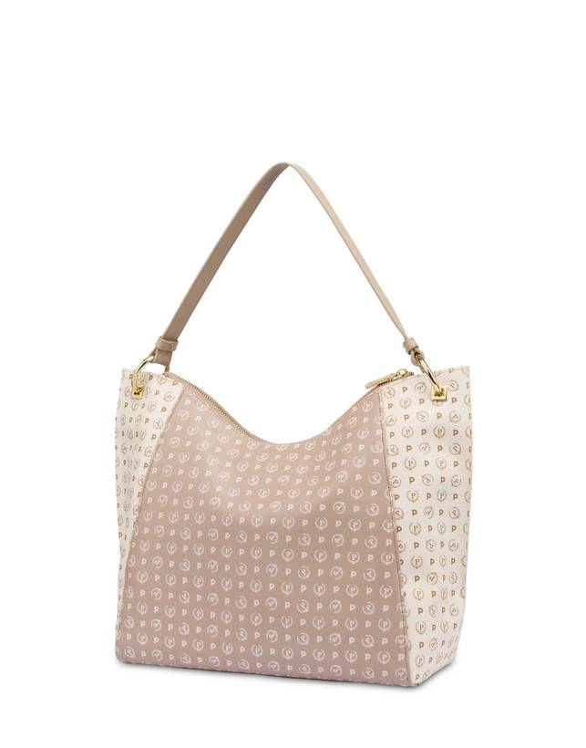 Pollini Tote Bag In Pvc Heritage Soft Touch Avorio/beige/ghiaccio