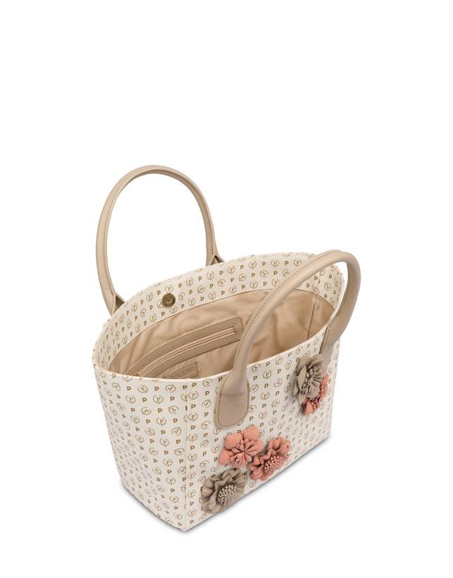 Pollini Tote Bag Medium Heritage Flowers Avorio/ghiaccio
