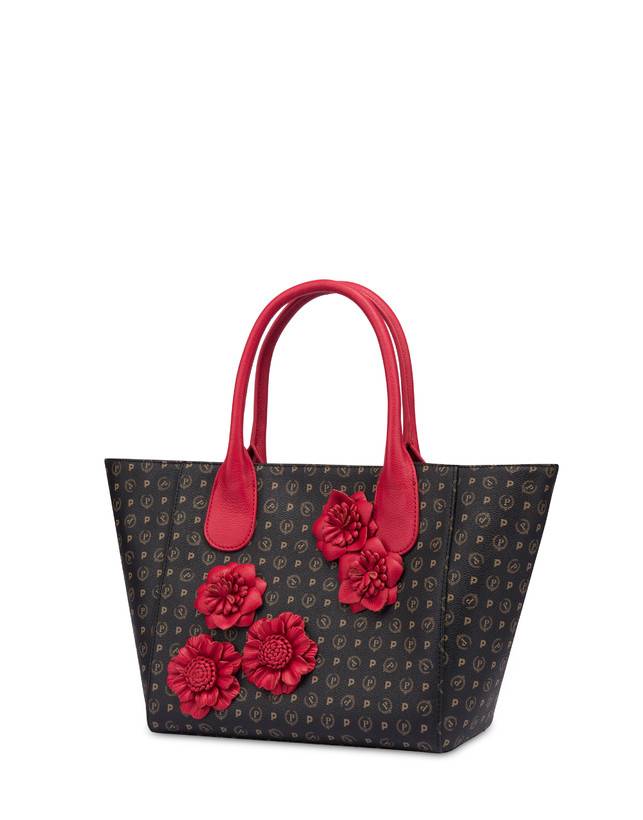 Pollini Tote Bag Medium Heritage Flowers Nero/rosso