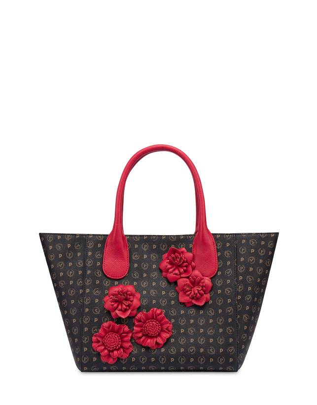 Pollini Tote Bag Medium Heritage Flowers Nero/rosso