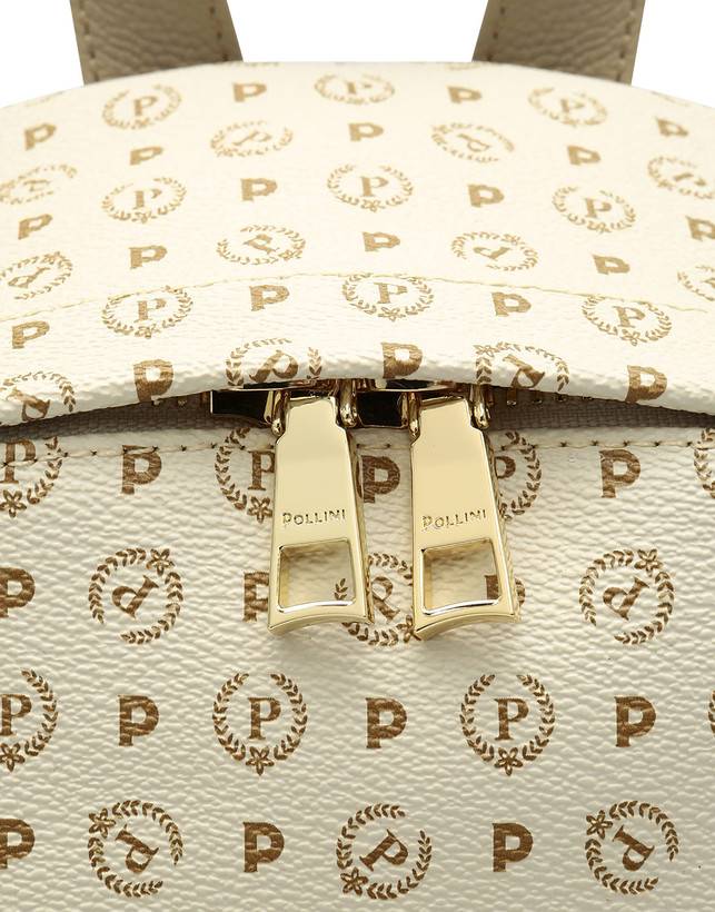 Pollini Zaino Heritage Logo Classic Avorio/ghiaccio