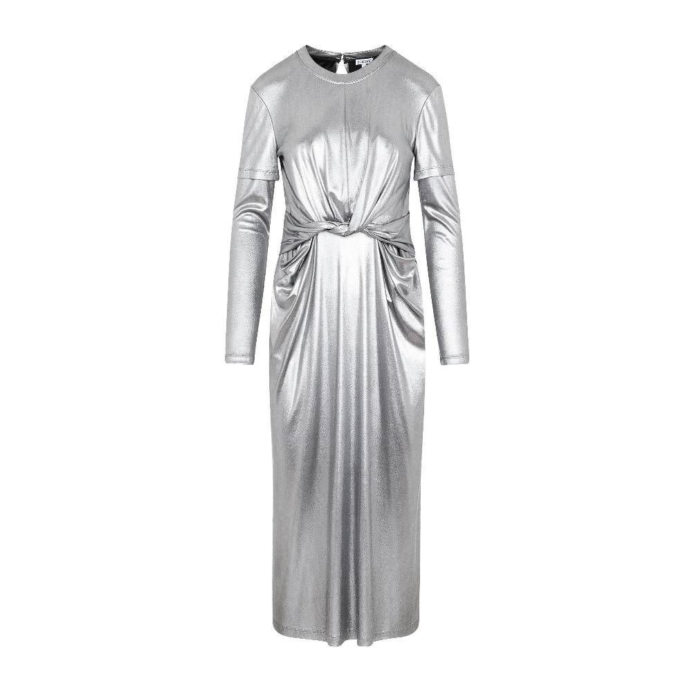 LOEWE  Abito Drappeggiato Argento Metallizzato Loewe - Tessuto Tecnico Misto