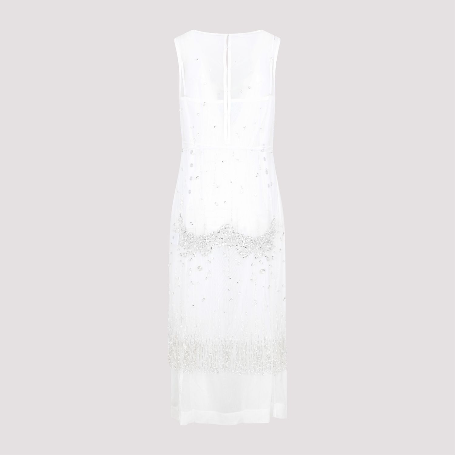 BOTTEGA VENETA  Abito Frange E Cristalli Bianco Bottega Veneta