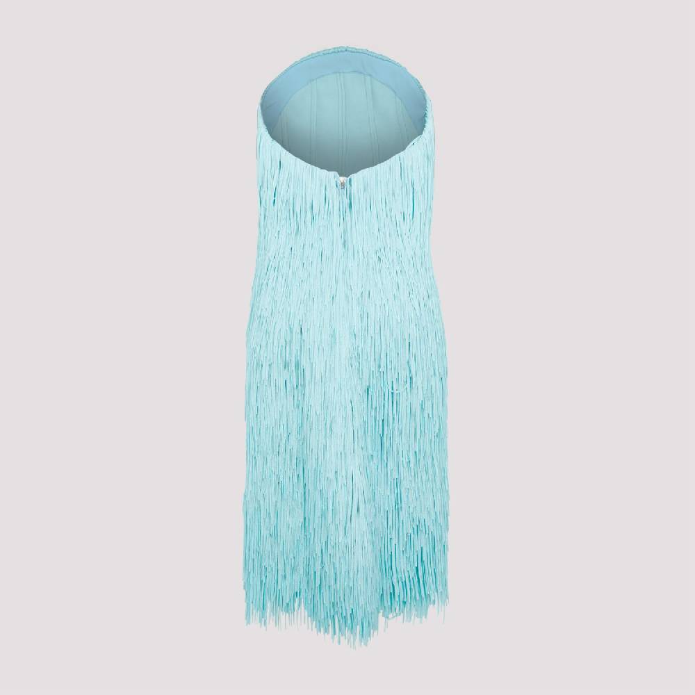 BOTTEGA VENETA  Abito Midi Con Frange Senza Spalline Bottega Veneta - Blu