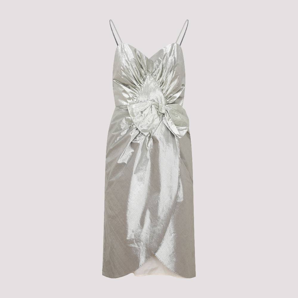 MAISON MARGIELA  Abito Midi Maison Margiela In Cotone Metallizzato Argento
