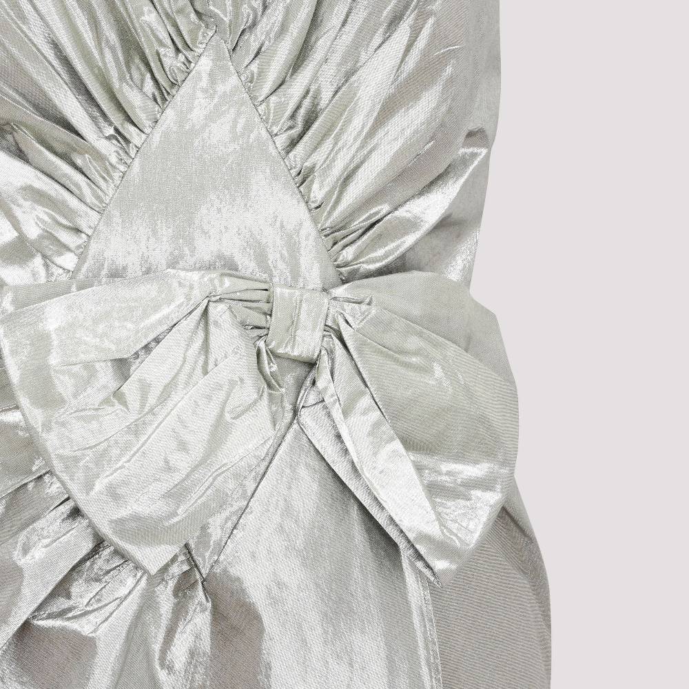 MAISON MARGIELA  Abito Midi Maison Margiela In Cotone Metallizzato Argento