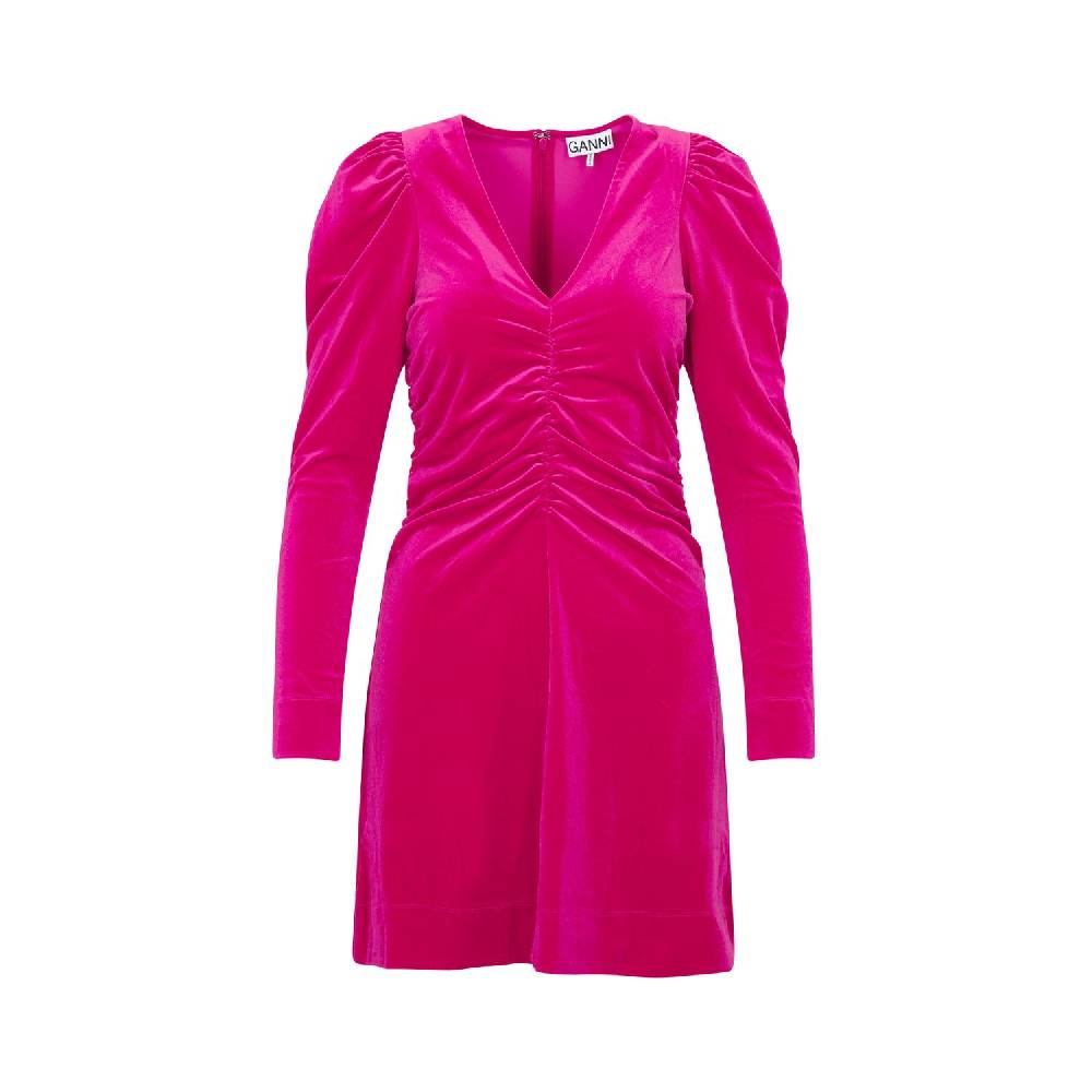 GANNI  Abito Mini in Velluto GANNI Love Potion - Rosa & Viola