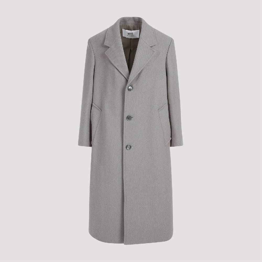 AMI  Cappotto Uomo AMI Taupe In Misto Lana Oversize