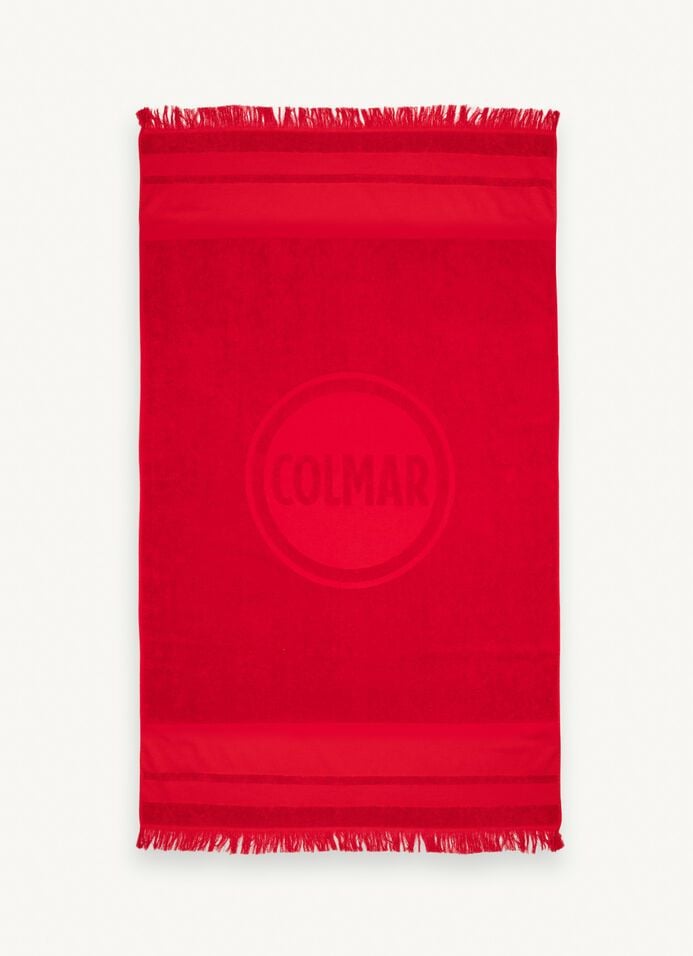 COLMAR  Asciugamano da Spiaggia Rosso in Cotone Unisex Colmar con Frange