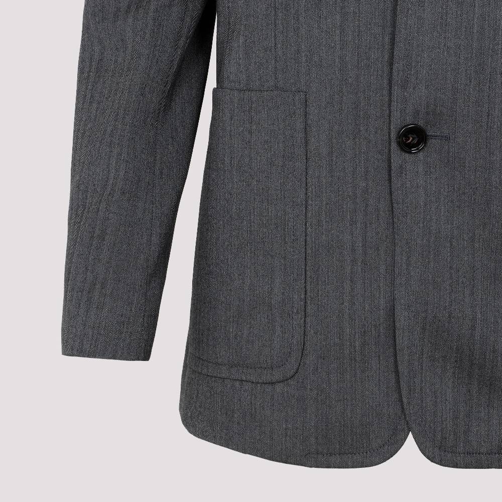 BOTTEGA VENETA  Blazer Di Lana Chevron Grigio Bottega Veneta Per Donna