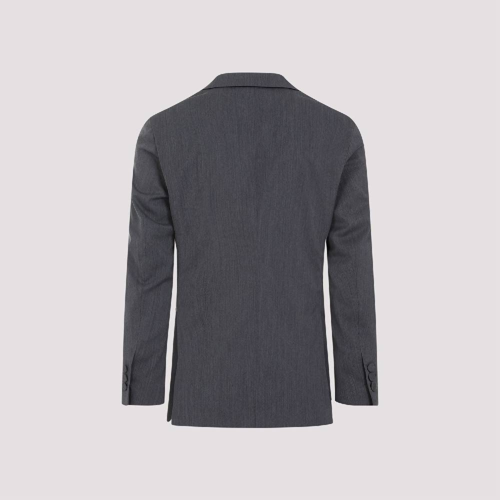 PALM ANGELS  Blazer Monogramma Grigio Chiaro Palm Angels - Uomo Poliestere E Lana