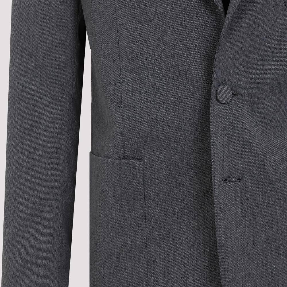 PALM ANGELS  Blazer Monogramma Grigio Chiaro Palm Angels - Uomo Poliestere E Lana