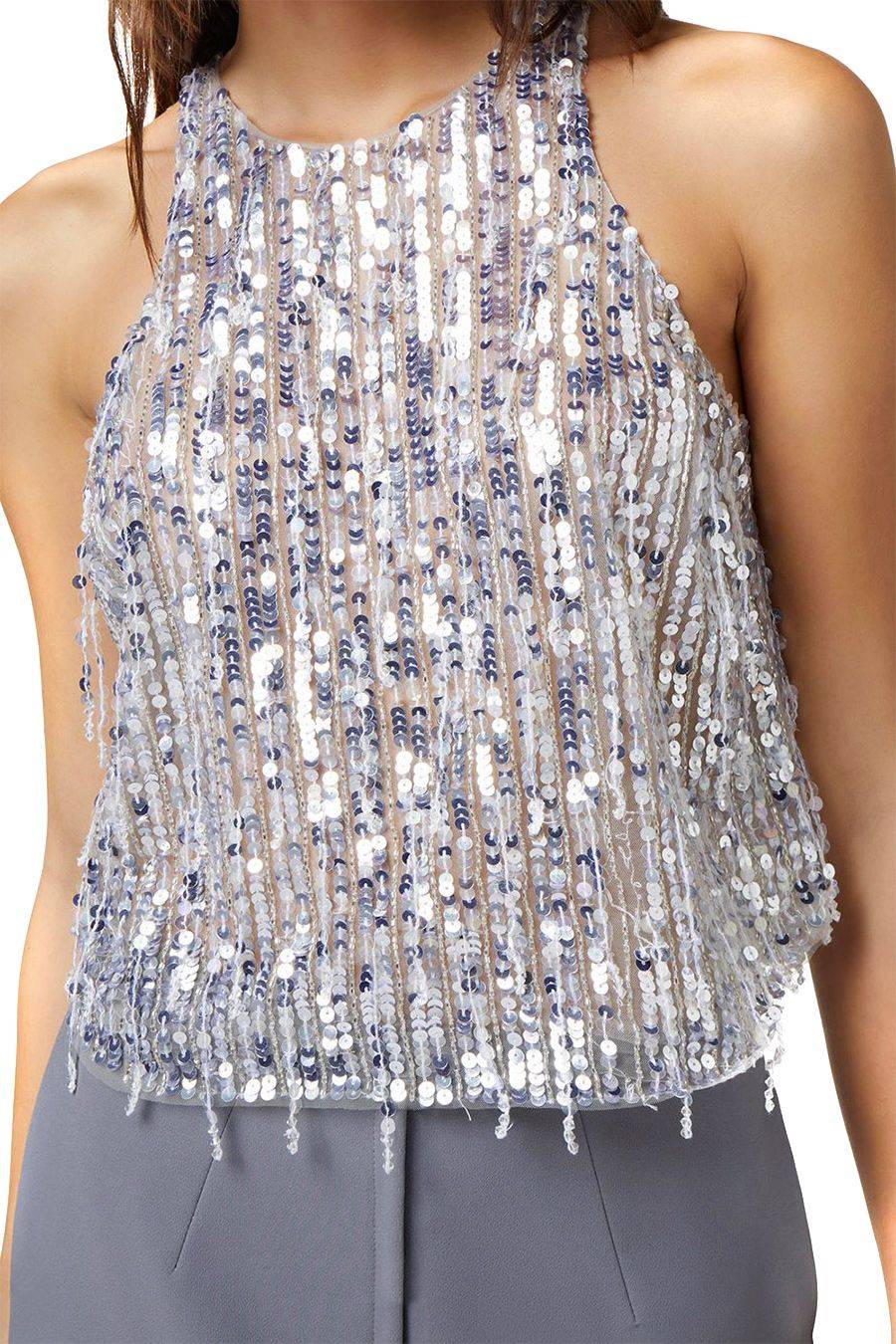 ELISABETTA FRANCHI  Blusa Argento Elisabetta Franchi - Top Poliestere Donna 100%