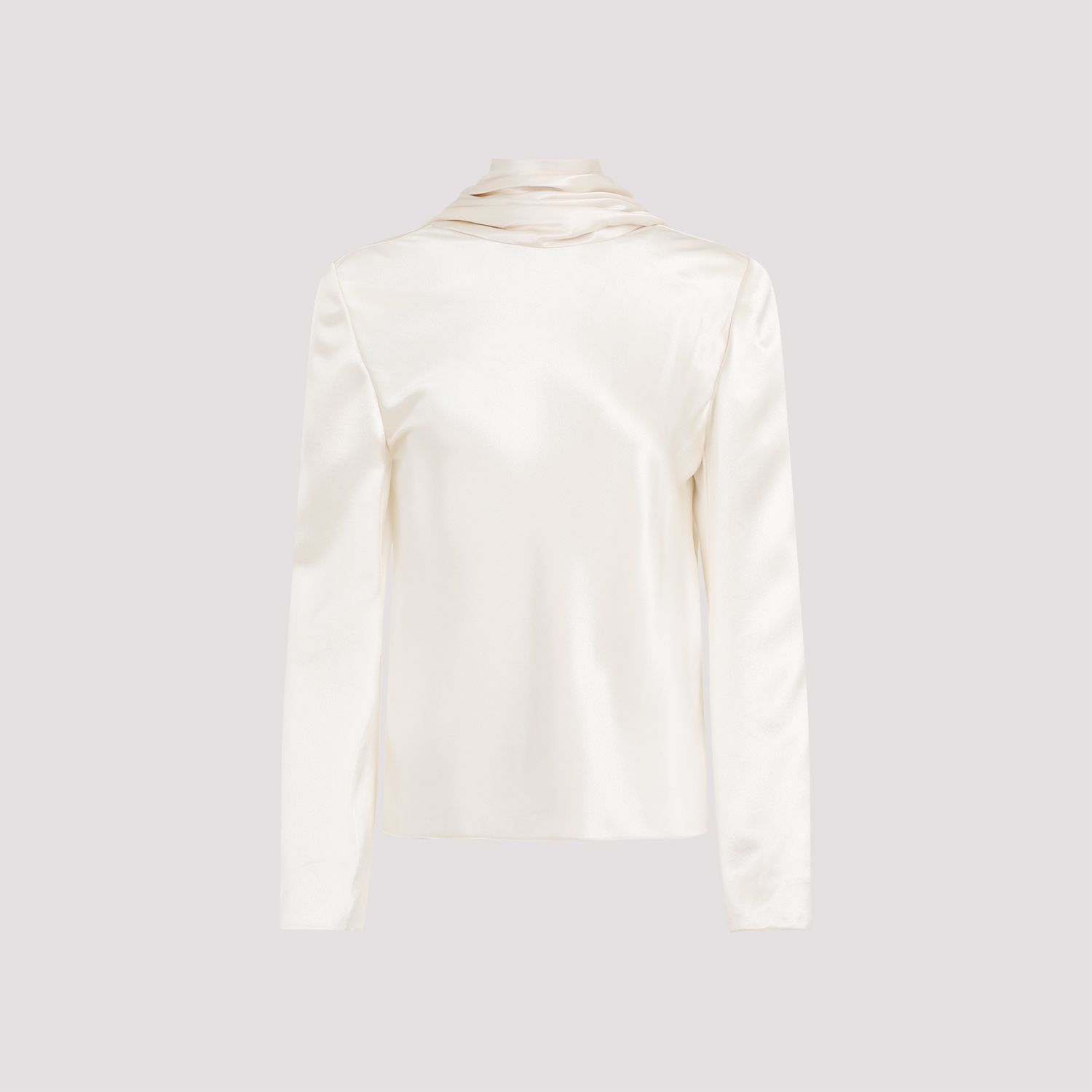 SAINT LAURENT  Blusa Drappeggiata In Seta Saint Laurent - Color Carne