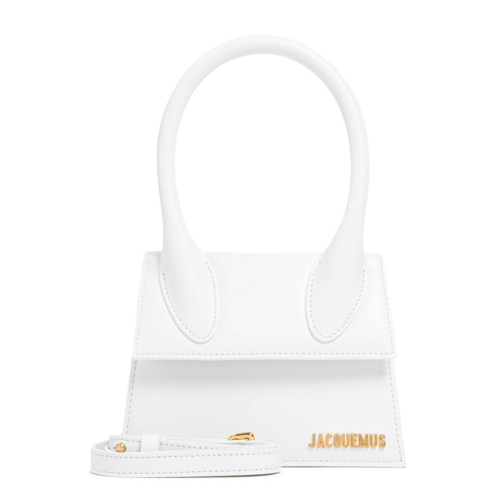 JACQUEMUS  Borsa a Spalla Bianca in Pelle Le Chiquito Media di Jacquemus