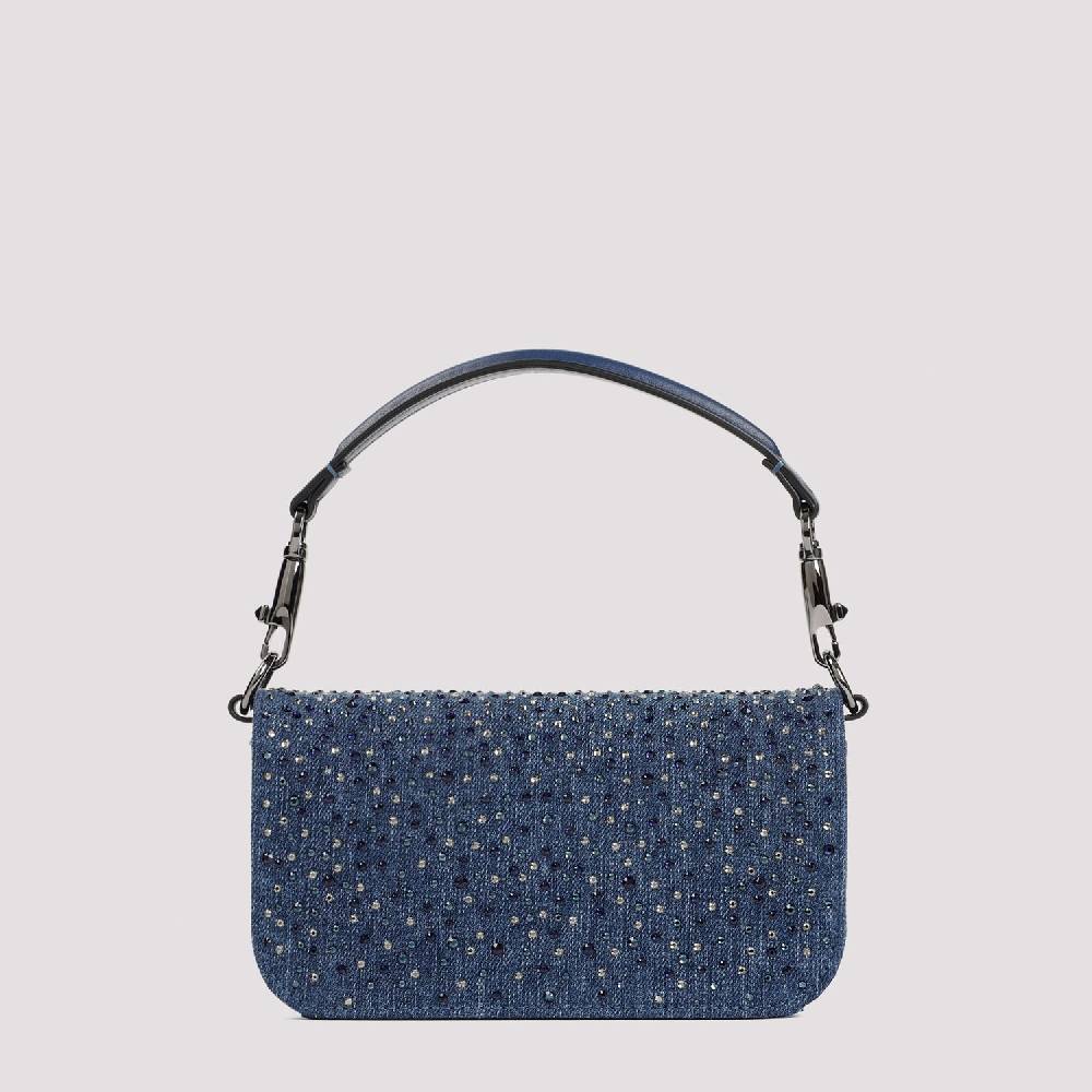 VALENTINO GARAVANI  Borsa A Spalla Piccola Blu Con Strass Di Valentino Garavani