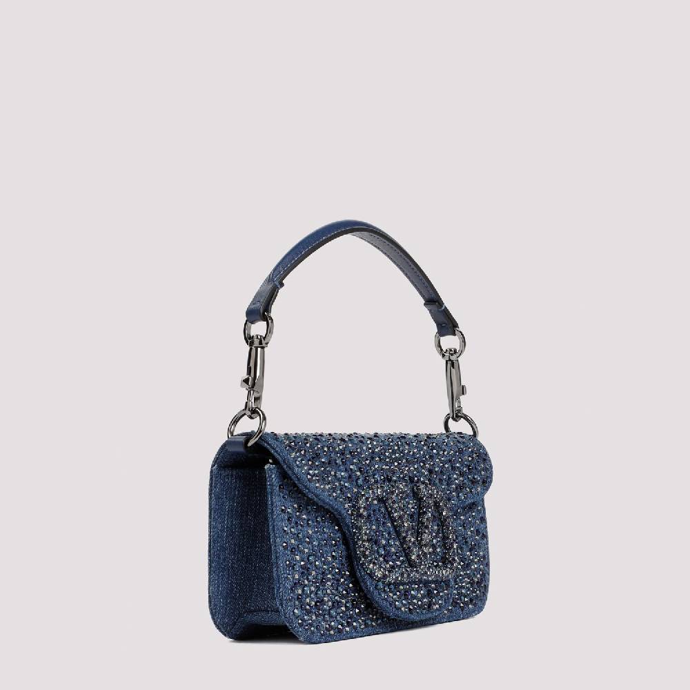 VALENTINO GARAVANI  Borsa A Spalla Piccola Blu Con Strass Di Valentino Garavani