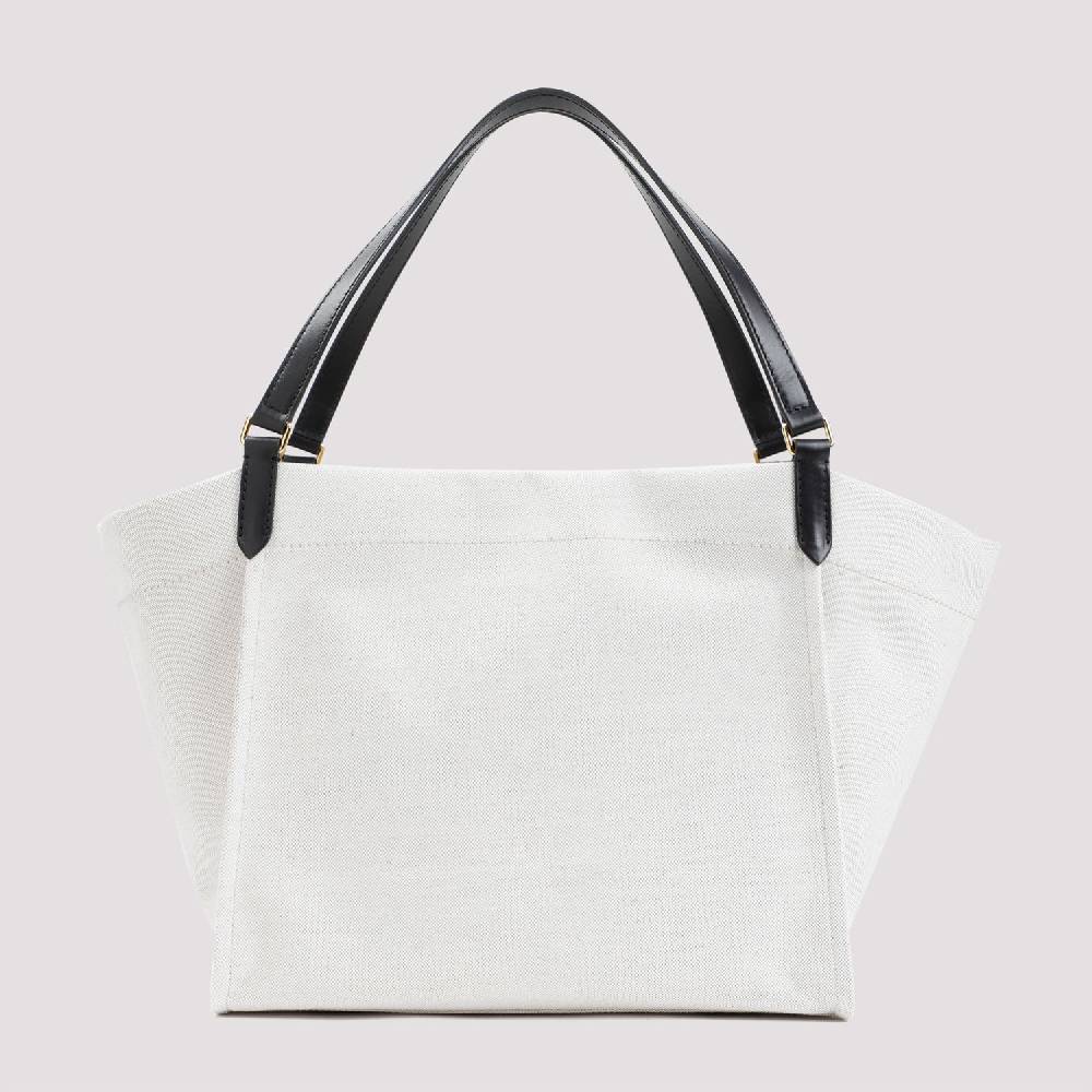 TOM FORD  Borsa Tote Shopper Cotone E Pelle Nera Tom Ford