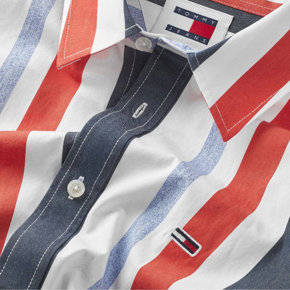 TOMMY JEANS  Camicia A Righe Multicolor In Cotone Tommy Jeans