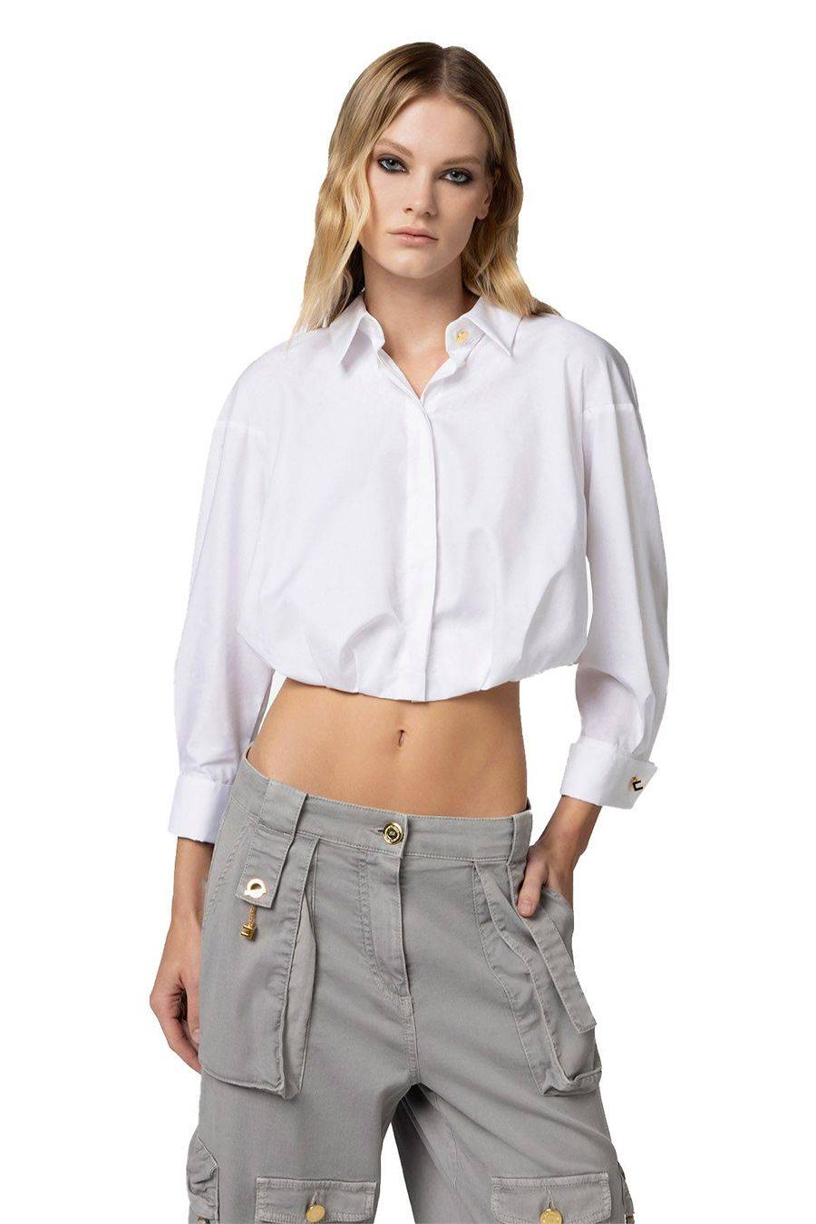 ELISABETTA FRANCHI  Camicia Bianca In Cotone Di Elisabetta Franchi Per Donna