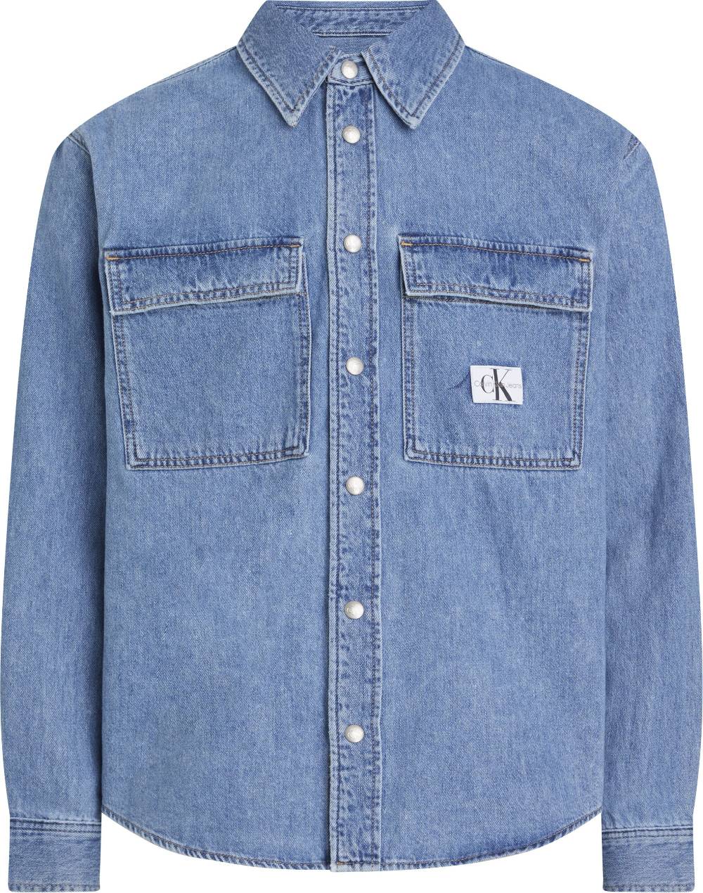 CALVIN KLEIN  Camicia Blu di Cotone Calvin Klein Uomo