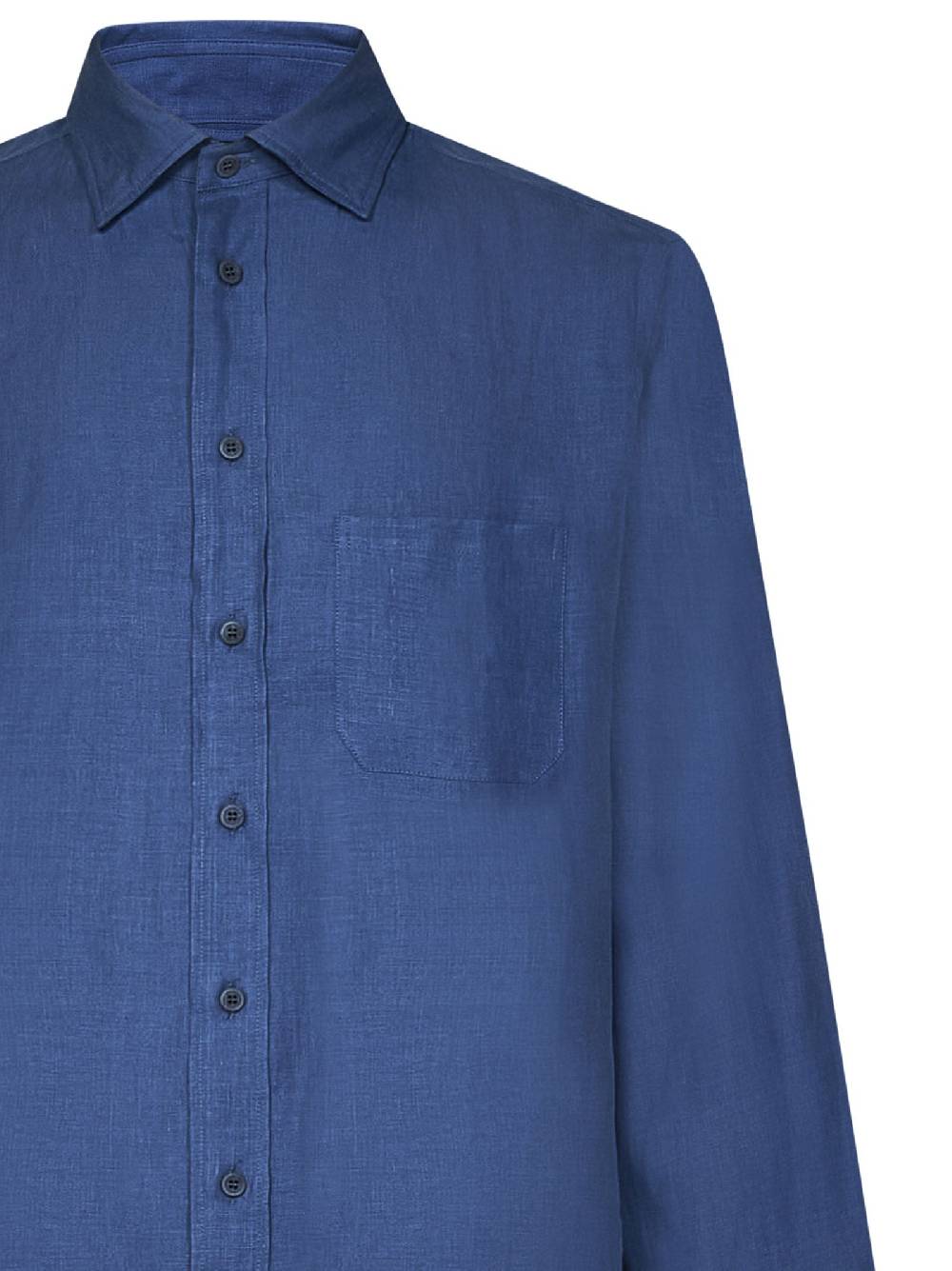 SEASE  Camicia Classica SEASE Blu Reale In Lino Da Uomo