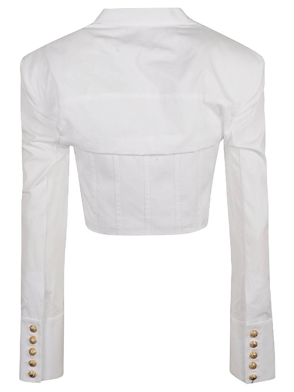 BALMAIN  Camicia Corta Di Cotone Bianca BALMAIN Da Donna