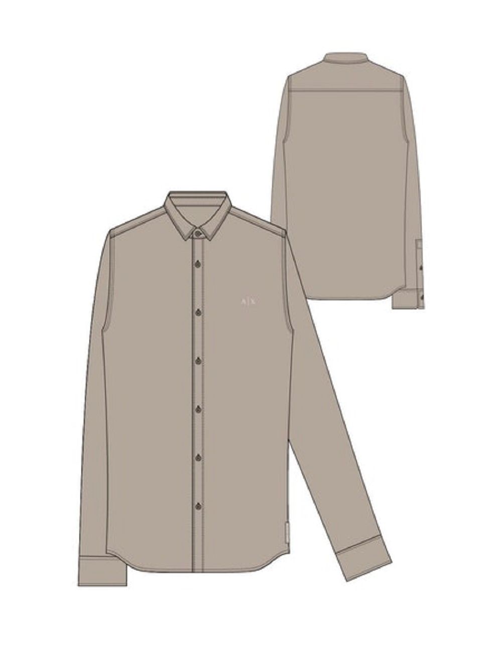 ARMANI EXCHANGE  Camicia Di Lino Beige Uomo Armani Exchange