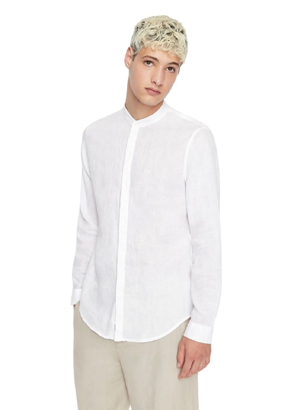 ARMANI EXCHANGE  Camicia Di Lino Bianca Uomo Armani Exchange