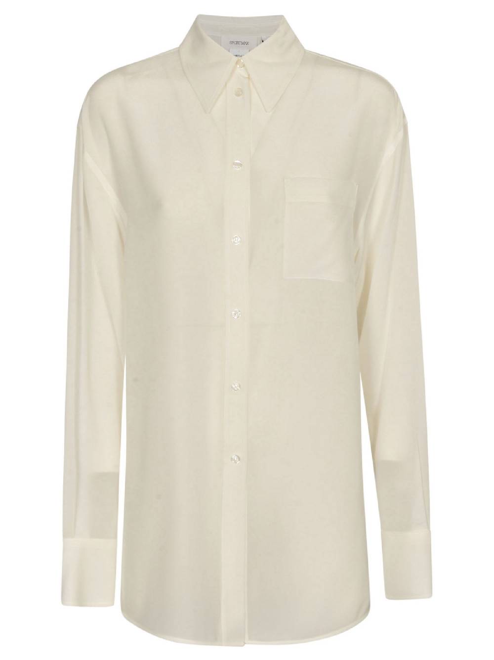 SPORTMAX  Camicia di Seta Bianca SPORTMAX da Donna con Dettaglio Cristallo sul Polso