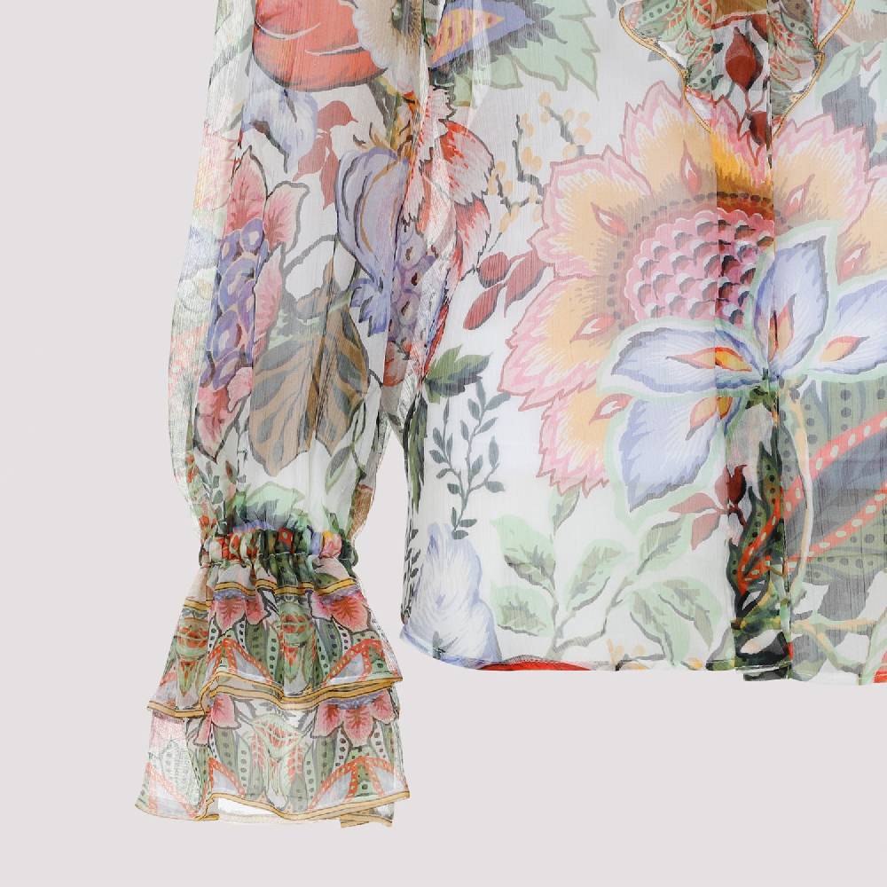 ETRO  Camicia ETRO In Seta Floreale Con Ruche - Multicolore