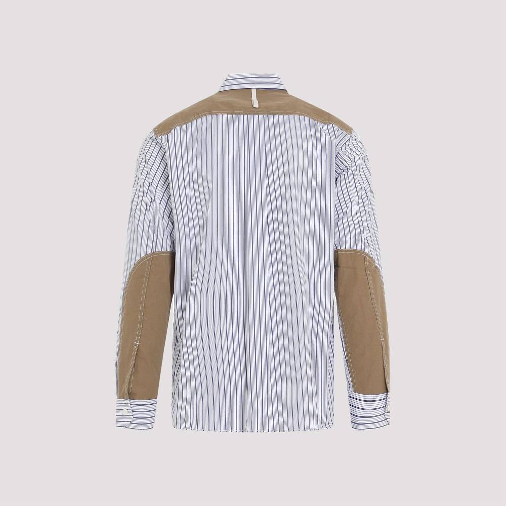 JUNYA WATANABE  Camicia In Cotone Da Uomo Junya Watanabe - Bianca A Righe Con Zip