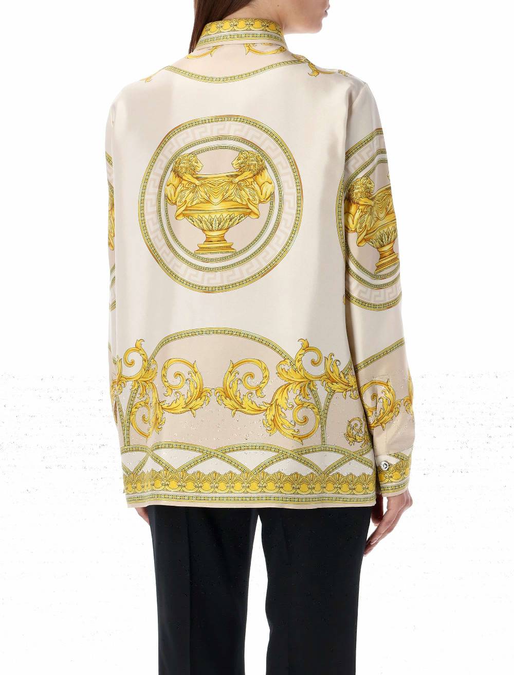 VERSACE  Camicia In Seta Beige Versace Coupe De Deaux - Abbigliamento Donna