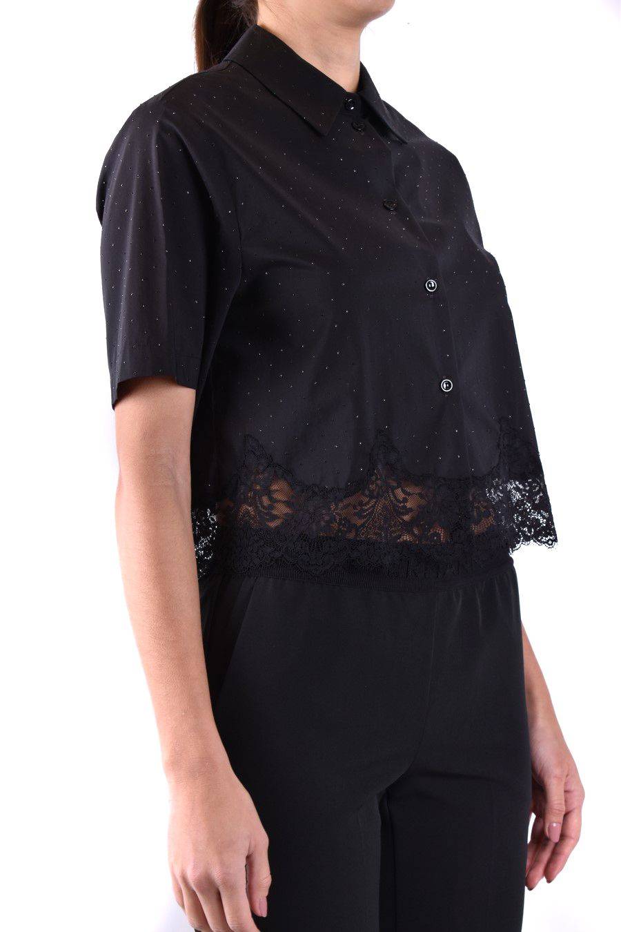 ERMANNO SCERVINO  Camicia Nera In Cotone Ermanno Scervino Da Donna