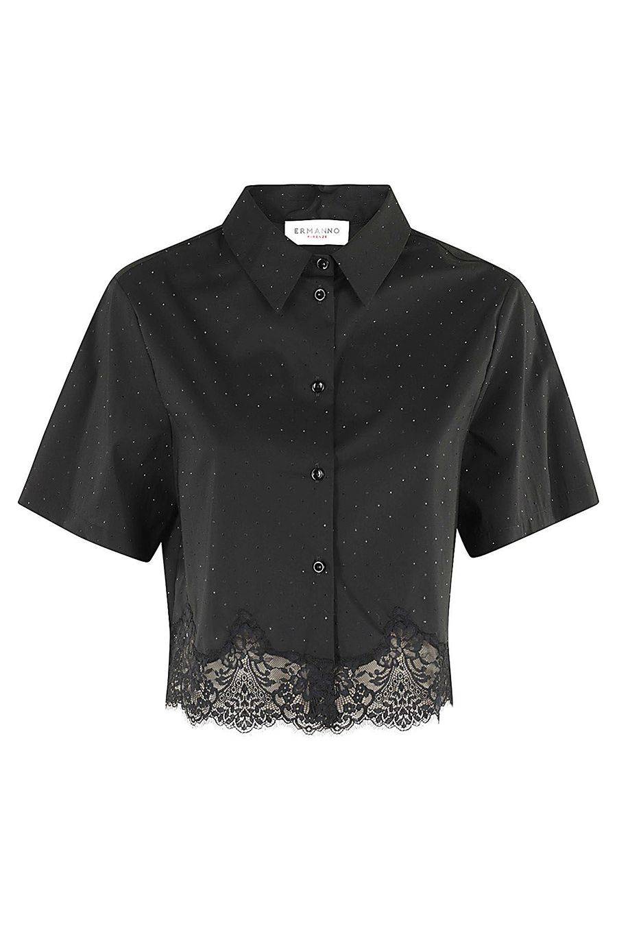 ERMANNO SCERVINO  Camicia Nera in Cotone Ermanno Scervino da Donna