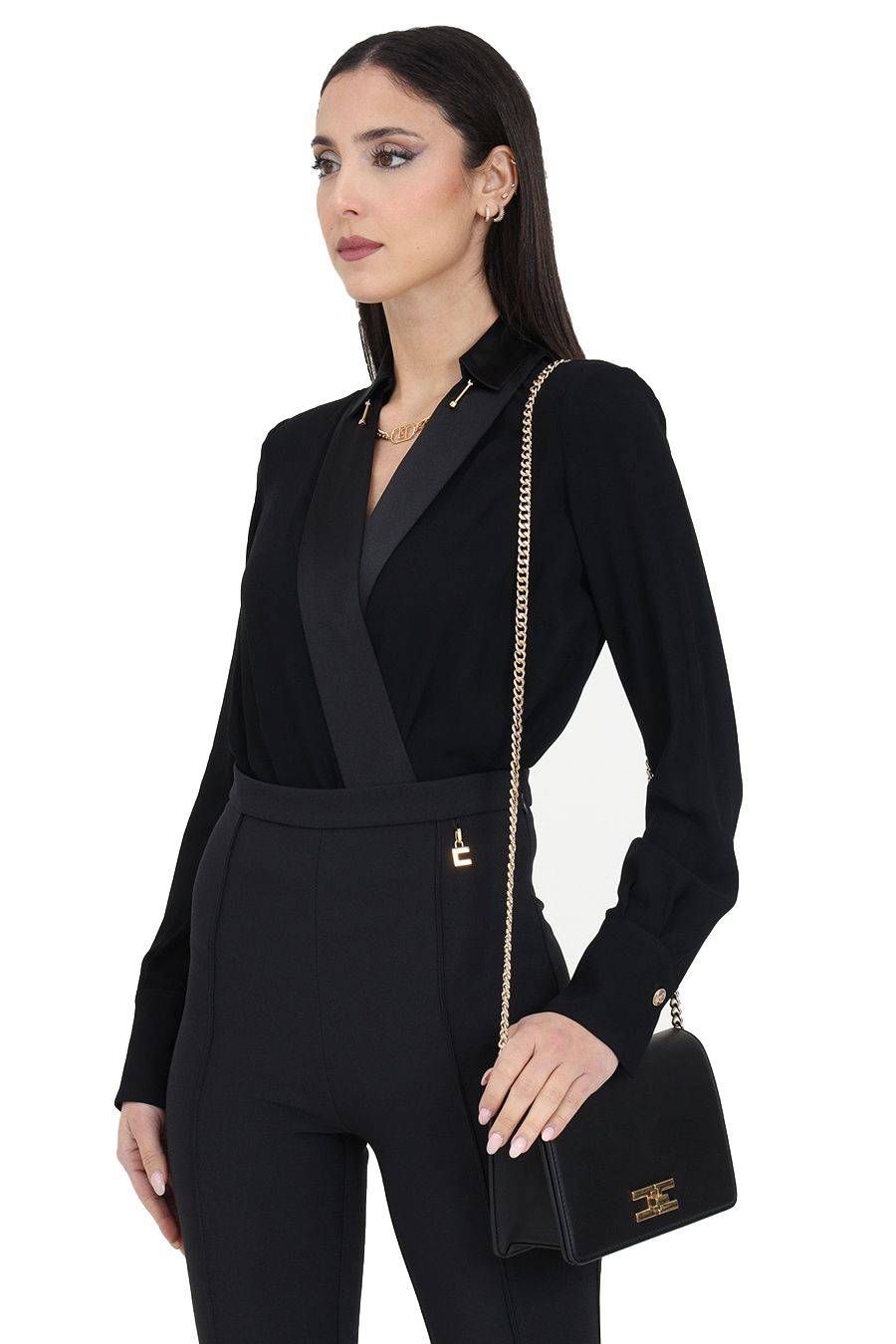 ELISABETTA FRANCHI  Camicia Nera In Viscosa Elisabetta Franchi Donna