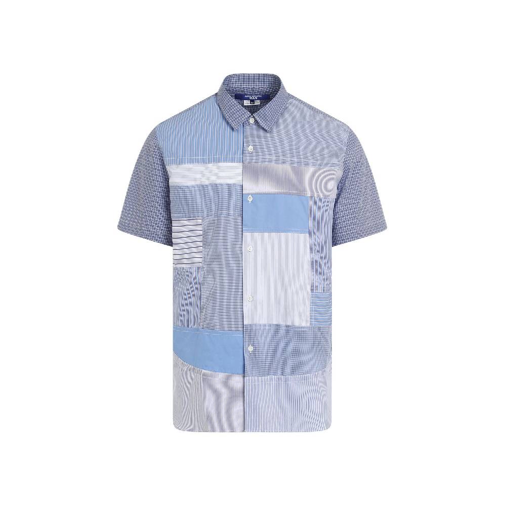 JUNYA WATANABE  Camicia Patchwork Blu in Cotone da Uomo Junya Watanabe