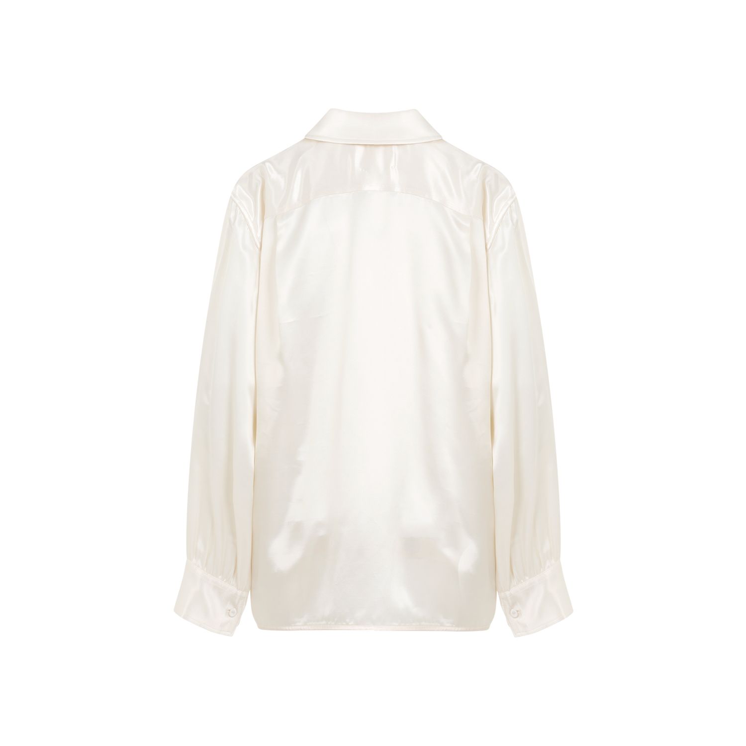 JIL SANDER  Camicia Satinata Beige Jil Sander In Viscosa Con Bottoni Argento