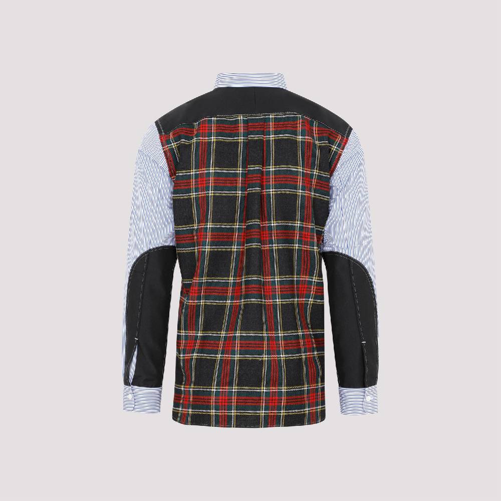 JUNYA WATANABE  Camicia Uomo Junya Watanabe Cotone Blu A Righe E Quadri