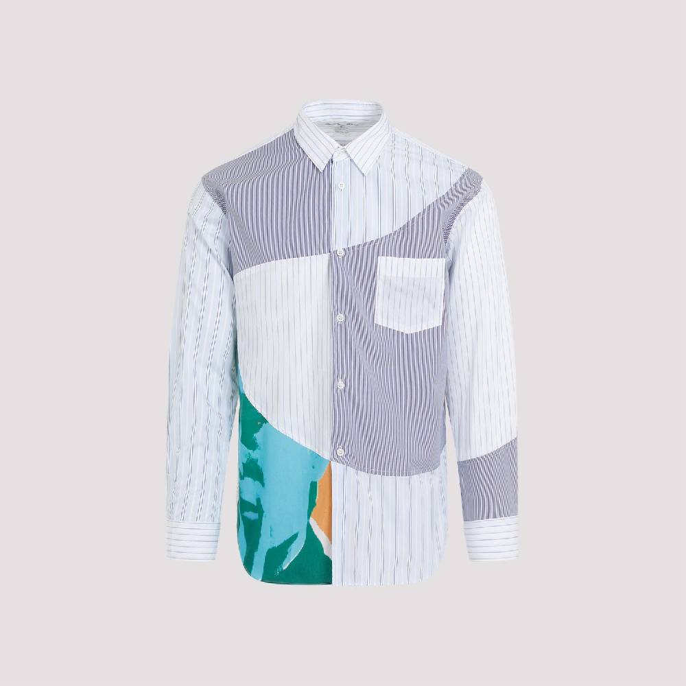 COMME DES GARÇONS SHIRT  Camicia Uomo Patchwork Blu In Cotone - COMME DES GARÇONS SHIRT