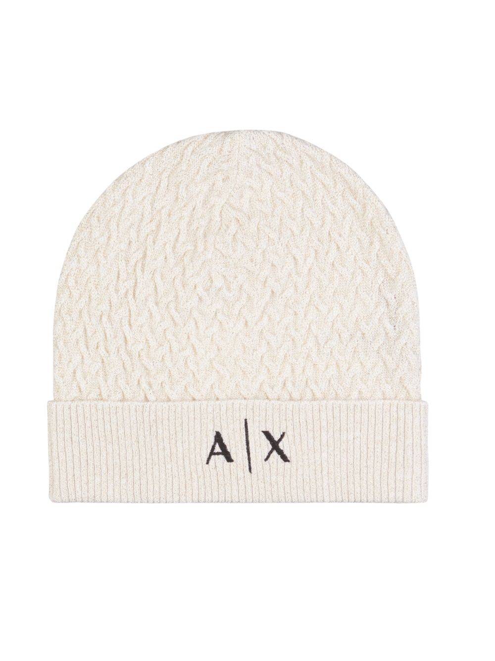 ARMANI EXCHANGE  Cappello Glitterato in Misto Lana Beige da Donna Armani Exchange